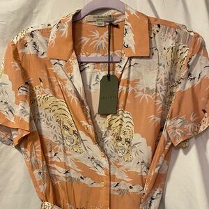 All Saints Peach Tiger Print Dress